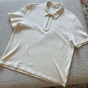 Madewell Quarter Zip Pique Polo Shirt